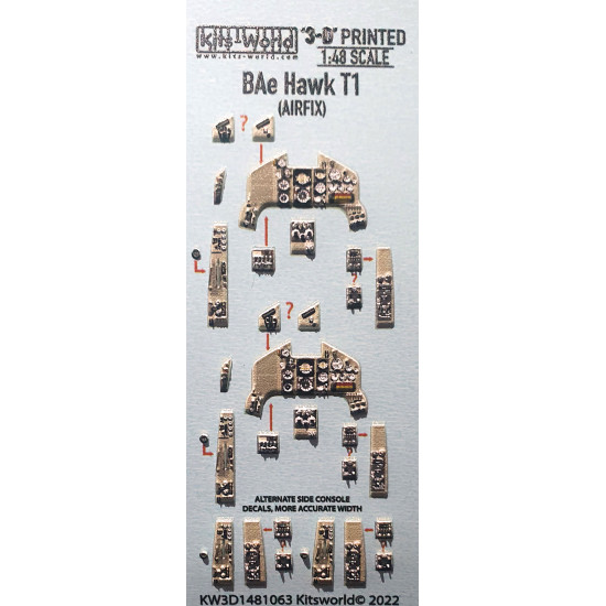 Kits World Kw3d1481063 1/48 3d Decal Instruments Panel Bae Hawk T1 For Airfix
