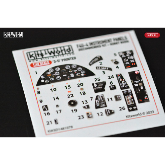 Kits World Kw3d1481079 1/48 3d Instruments Panel Cockpit Set Vought F4u-4 Corsair