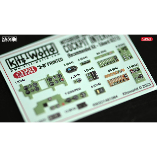 Kits World Kw3d1481084 1/48 3d Instruments Panel Mitsubishi A6m For Eduard