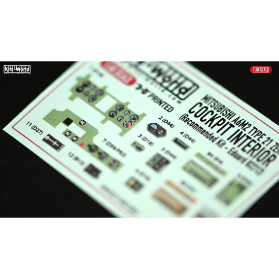 Kits World Kw3d1481084 1/48 3d Instruments Panel Mitsubishi A6m For Eduard
