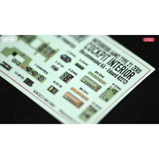 Kits World Kw3d1481084 1/48 3d Instruments Panel Mitsubishi A6m For Eduard