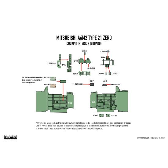 Kits World Kw3d1481084 1/48 3d Instruments Panel Mitsubishi A6m For Eduard