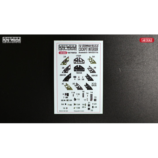 Kits World Kw3d1481085 1/48 3d Instruments Panel F4f Grumman Wildcat For Eduard