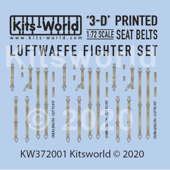 Kits World Kw3d172001 1/72 3d Decal Seat Belt Luftwaffe Fighter Messerschmitts And Focke Wulf 190