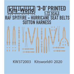 Kits World Kw3d172003 1/72 3d Decal Seat Belt Wwii Raf Spitfire Hurricane Fighter