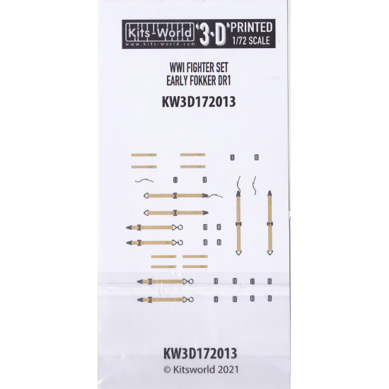 Kits World Kw3d172013 1/72 3d Decal Wwi Fighter Set Early Fokker Dr1