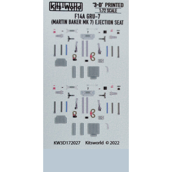 Kits World Kw3d172027 1/72 3d Decal Seat Belt F-14a Gru-7 Martin Baker Mk7
