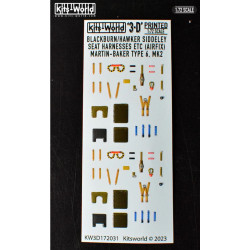 Kits World Kw3d172031 1/72 3d Decal Seat Belt Blackburn Buccaneer/Hawker Siddeley Mb Type 6 Mk.ii