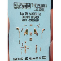 Kits World Kw3d1721033 1/72 3d Decal Bae Sea Harrier Fa.2 Cockpit Interior Airfix Screens Off