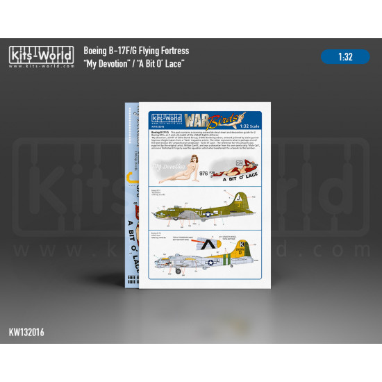 Kits World Kw132016 1/32 Decal For Boeing Flying Fortress B17f/G My Devotion