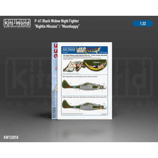 Kits World Kw132018 1/32 Decal For Northrop P-61b-1 Nightie Mission/Moonhappy