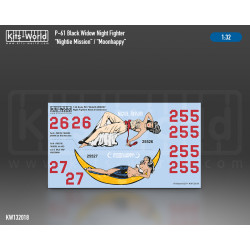 Kits World Kw132018 1/32 Decal For Northrop P-61b-1 Nightie Mission/Moonhappy