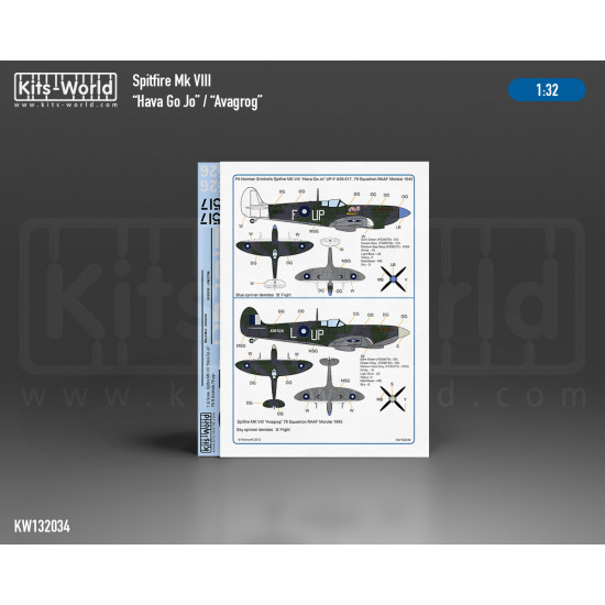 Kits World Kw132034 1/32 Decal For Spitfire Mk.viii Hava Go Jo/Avagrog Kits World Kw132034 1/32 Decal For Spitfire Mk.viii Hava Go Jo/Avagrog
