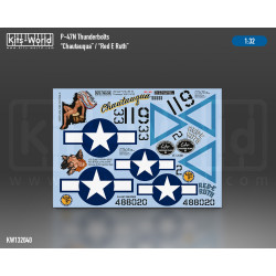 Kits World Kw132040 1/32 Decal For P-47d Razorback Chautauqua/Red E Ruth