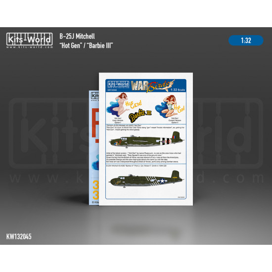 Kits World Kw132045 1/32 Decal For N/A B-25j Mitchell Hot Gen/Barbie Iii Kits World Kw132045 1/32 Decal For N/A B-25j Mitchell Hot Gen/Barbie Iii