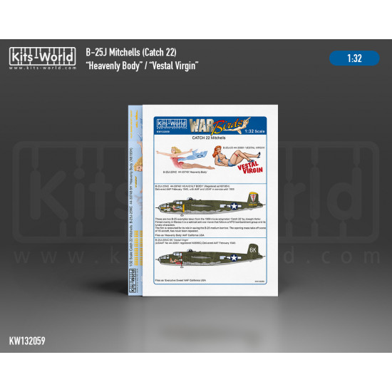 Kits World Kw132059 1/32 Decal For North American B-25j Mitchel