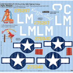 Kits World Kw132164 1/32 Decal For Republic P-47c/Ds Of The 56th Fighter Group P-47d