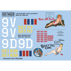 Kits World Kw148036 1/48 Decal For B25j Mitchell Corsica 340th Bg 489th Bs