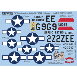 Kits World Kw148064 1/48 Decal For P-47d Eight Nifties Look No Hands