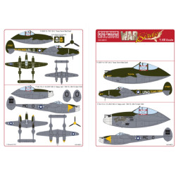 Kits World Kw148073 1/48 Decal For P-38 Lightning P-38j-15-lo 43-38431 Mc-o
