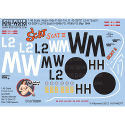 Kits World Kw148077 1/48 Decal For P-38j Lightnings Robin Olds P-38j-15-lo