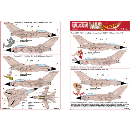 Kits World KW148126 1/48 Decal for Desert Storm Tornado GR4