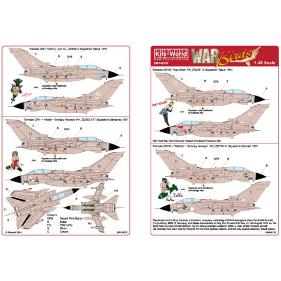 Kits World Kw148132 1/48 Decal For Desert Storm Tornados Gr4 Kits World Kw148132 1/48 Decal For Desert Storm Tornados Gr4