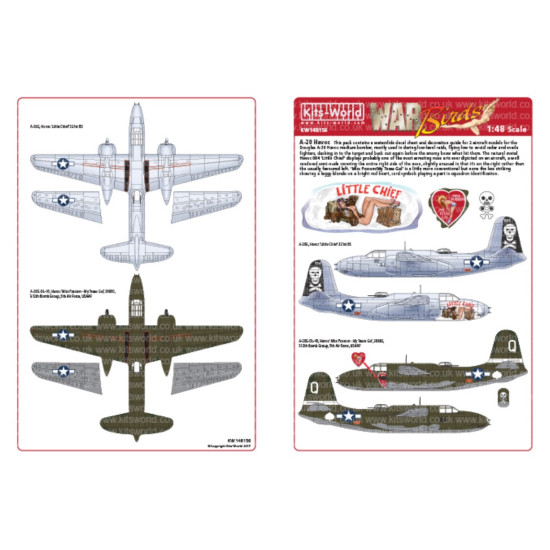 Kits World Kw148156 1/48 Decal For Douglas A-20 Havocs Accessories Kit