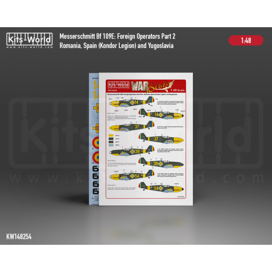 Kits World Kw148254 1/48 Decal For Messerschmitt Bf109e 1 3 Foreign Operators Part 2