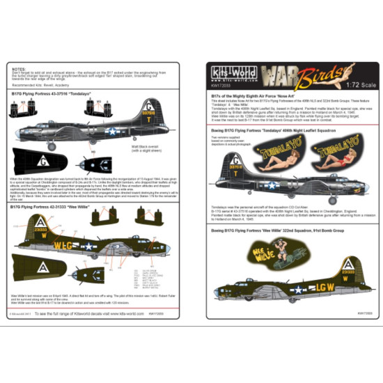 Kits World Kw172033 1/72 Decal For B24d Liberator Cbi Europe Accessories Kit