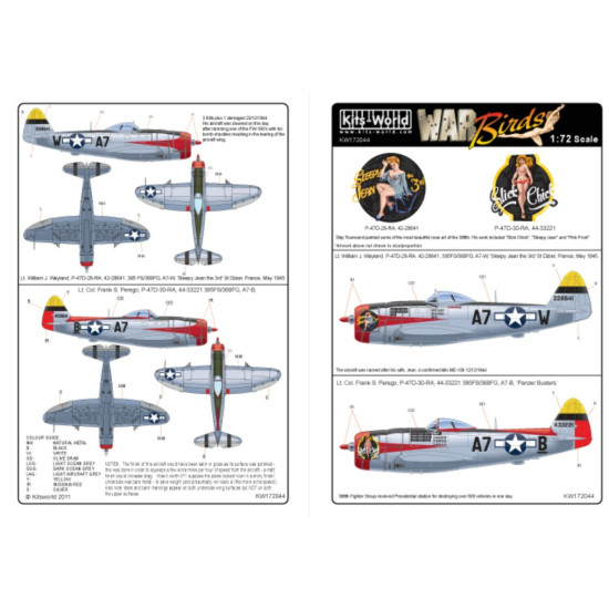 Kits World Kw172044 1/72 Decal For P-47 Thunderbolt