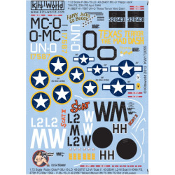 Kits World Kw172055 1/72 Decal For P-38 Lightnings Accessories For Aircraft