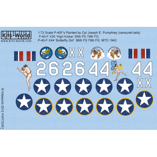 Kits World Kw172061 1/72 Decal For Curtiss P-40 Warhawks Accessories Kit