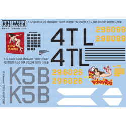 Kits World Kw172068 1/72 Decal For B-26 Marauders Accessories Kit