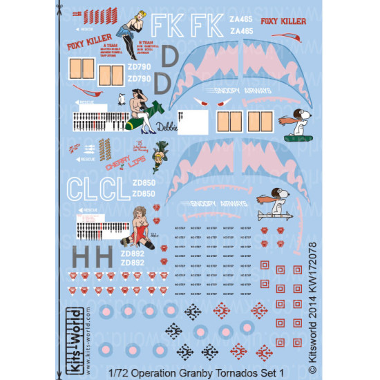 Kits World Kw172078 1/72 Decal For Desert Storm Tornados Gr1b Gr4