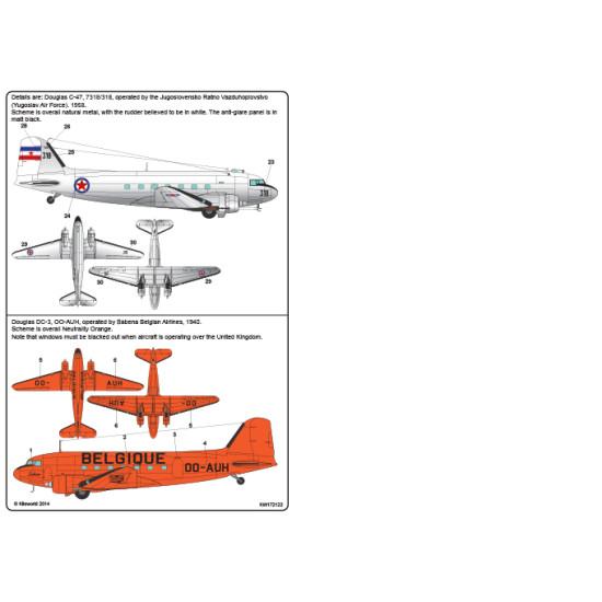Kits World Kw172122 1/72 Decal For Douglas Dakota Dc3 C-47 Accessories For Aircraft