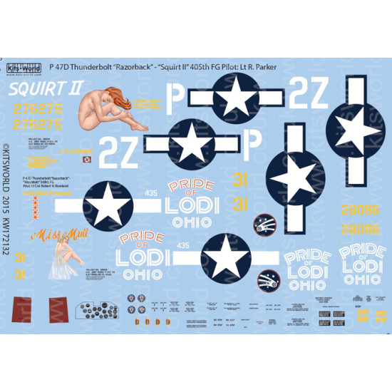 Kits World Kw172132 1/72 Decal For P-47d Thunderbolt Razorback Accessories Kit