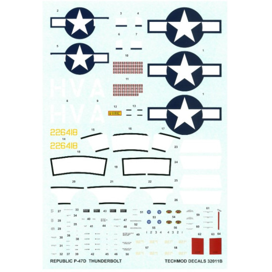 Techmod 32011 1/32 Decal For Republic P-47d Thunderbolt Accessories Kit
