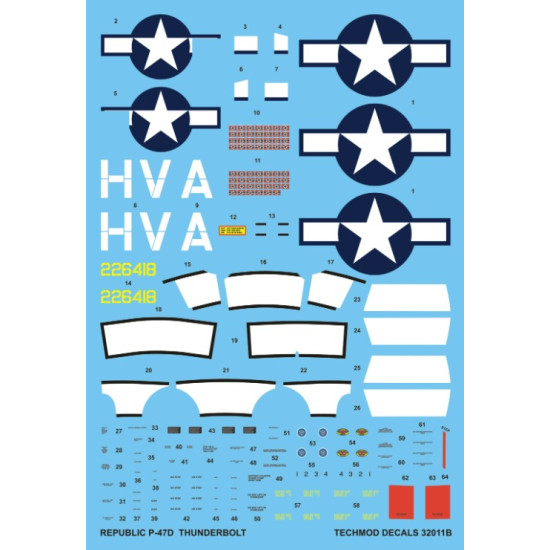 Techmod 32011 1/32 Decal For Republic P-47d Thunderbolt Accessories Kit