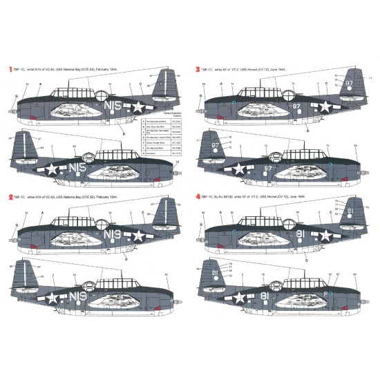 Techmod 32020 1/32 Decal For Avenger Tbf/M-1c Accessories Kit