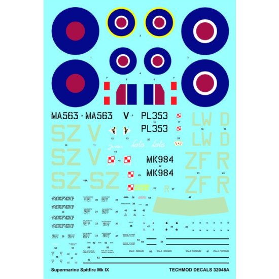 Techmod 32048 1/32 Decal For Spitfire Mk Ix German Ww Ii Accessories Kit