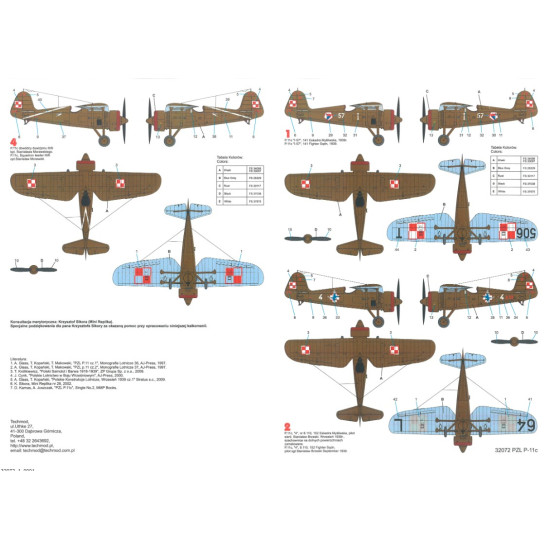 Techmod 32072 1/32 Decal For Pzl P-11c Accessories For Aircraft