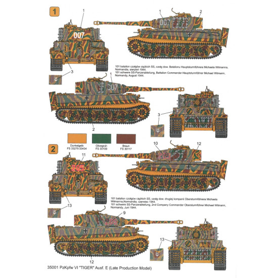 Techmod 35001 1/35 Decal For Pzkpfw Vi Tiger I Late Accessories For Model Kit