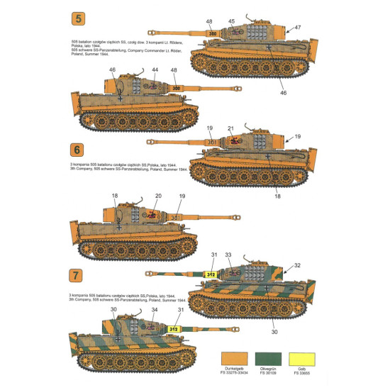 Techmod 35001 1/35 Decal For Pzkpfw Vi Tiger I Late Accessories For Model Kit