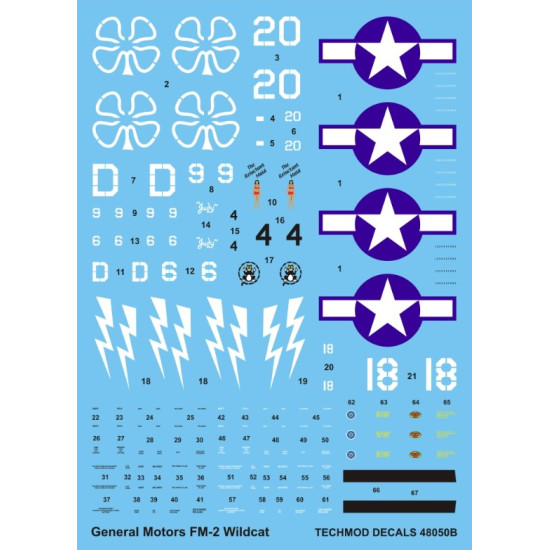 Techmod 48050 1/48 Decal For Wildcat Fm-2 Accessories For Aircraft