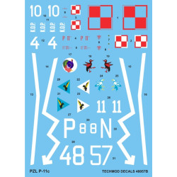 Techmod 48057 1/48 Decal For Pzl P-11c Accessories For Aircraft