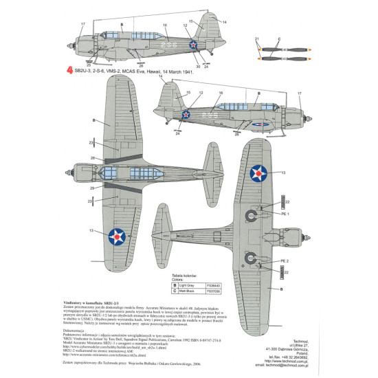 Techmod 48076 1/48 Decal For Vindicator Sb2-u Accessories For Aircraft