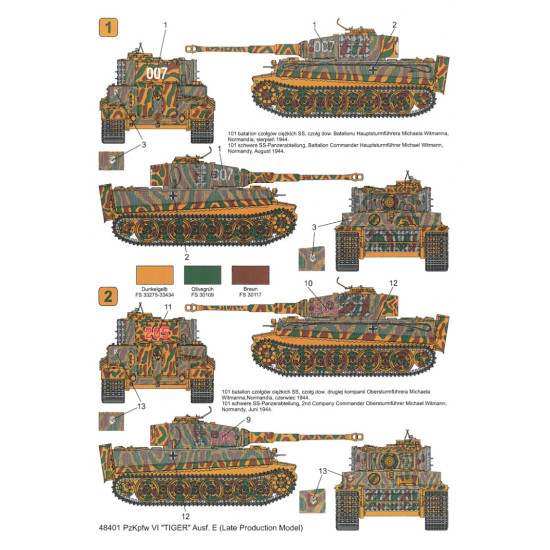 Techmod 48401 1/48 Decal For Pzkpfw Vi Tiger Late Accessories For Model Kit