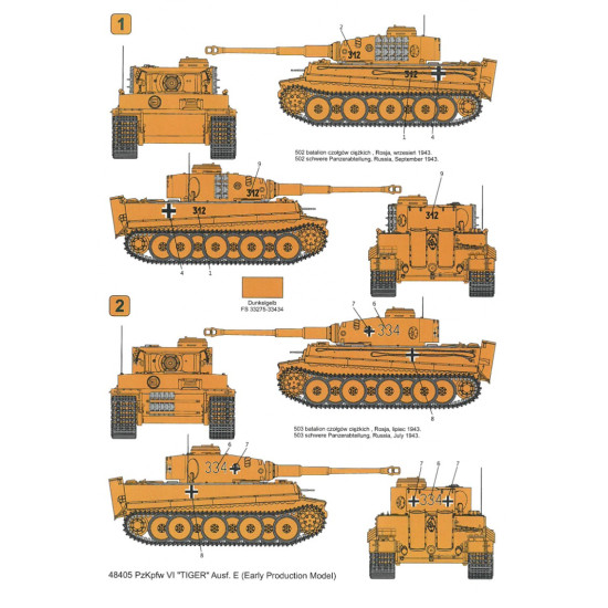 Techmod 48405 1/48 Decal For Pzkpfw Vi Tiger Early Accessories For Model Kit