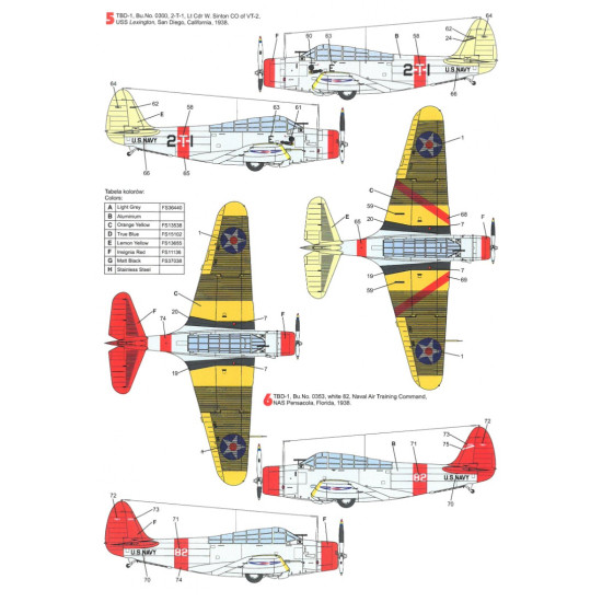 Techmod 48810 1/48 Decal For Tbd-1 Devastator Accessories For Aircraft